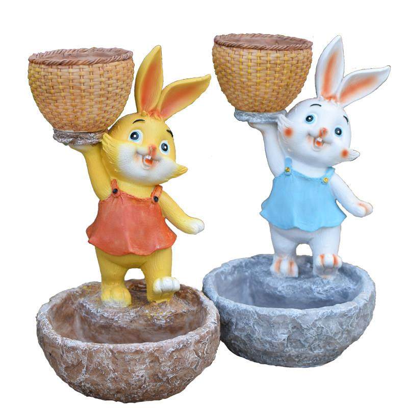 创意兔子花缸摆件卡通仿真动物多肉绿植花盆庭院户外阳台花园装饰,淘宝优惠券,粉丝福利购,淘宝优惠卷