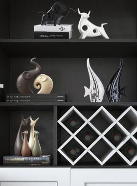 软装摆件艺术创意家居现代简约陶瓷玄关客厅电视柜酒柜工艺装饰品