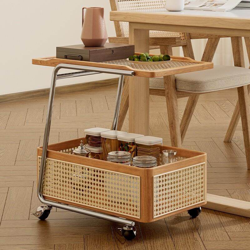 实木边几可移动收纳小推车客厅沙发储物置物架带轮现代简约小茶几,淘宝优惠券,粉丝福利购,淘宝优惠卷