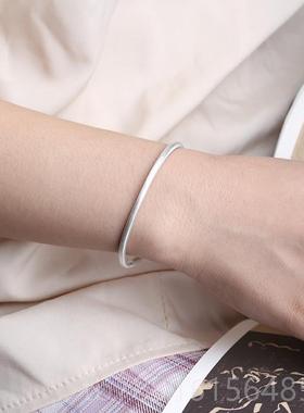 正品文艺92开5银南细手镯亚光实心纯口镶嵌红玛瑙小众设计中式手