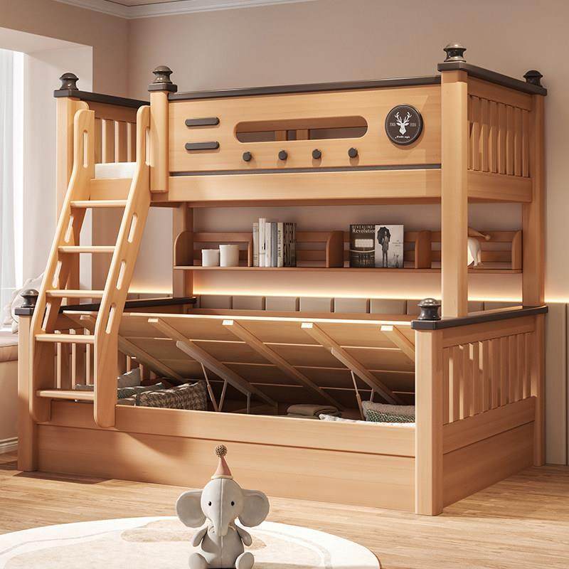 全实木上下床榉木儿童床高低铺小户型双人床子母床上下铺木床双层,淘宝优惠券,粉丝福利购,淘宝优惠卷