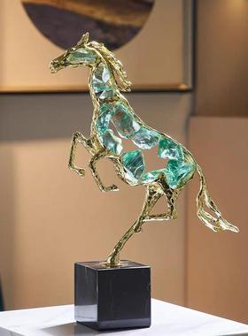 轻奢高档马到成功摆件装饰品工艺品电视柜酒柜玄关家居招财欧式