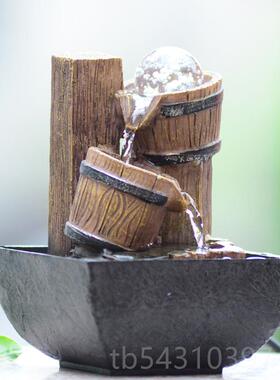 正品风水轮办室客厅创意小摆件流水桌喷泉公生家居装饰工艺品日礼