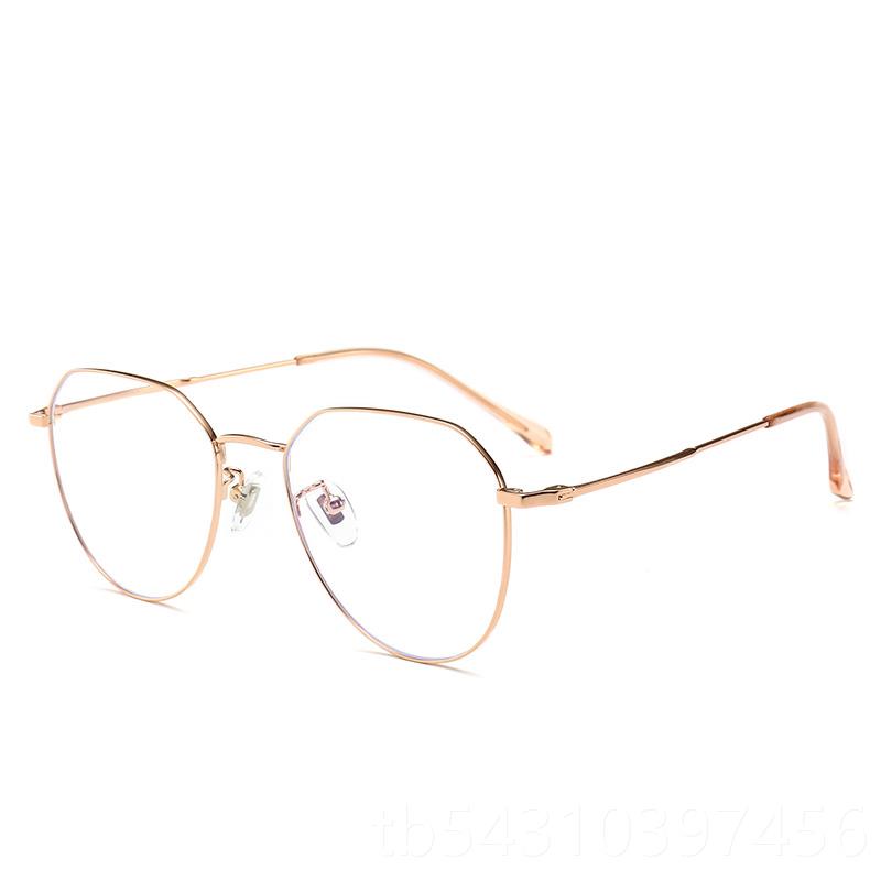 Authentic radiation-proof eye-proof blue light glasses for women, Korean version, trendy men's computer goggles, ultra-light poly-shaped edge, pure titanium legs, close-up