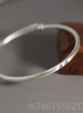 高档温声 平安喜乐手复古民族风日纯银足银可工节手调镯手环节礼