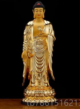 高档西方三圣铜大像 纯铜鎏金阿弥像陀佛 观音佛势至奉菩萨居家供