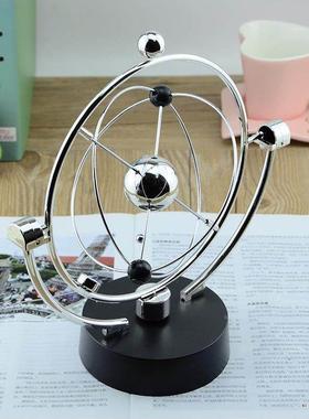 H004彩色地球永动机宇宙星系天体摇杆电磁旋转混沌装饰