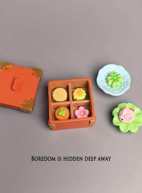 无聊了，来一盒中式糕点心治愈心情电脑桌面日式工位办公桌小摆件