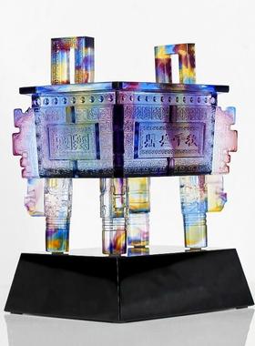 琉璃鼎摆件鼎盛千秋四方宝鼎特大号办公室招财公司开业商务礼品