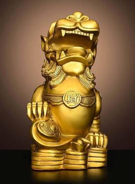 铜貔貅摆件一对招财客厅店铺家居办公室桌装饰皮丘貔恘开业礼品