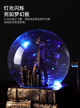 复古巴黎埃菲尔铁塔水晶球创意摆件酒柜装饰品家居客厅桌面小摆设