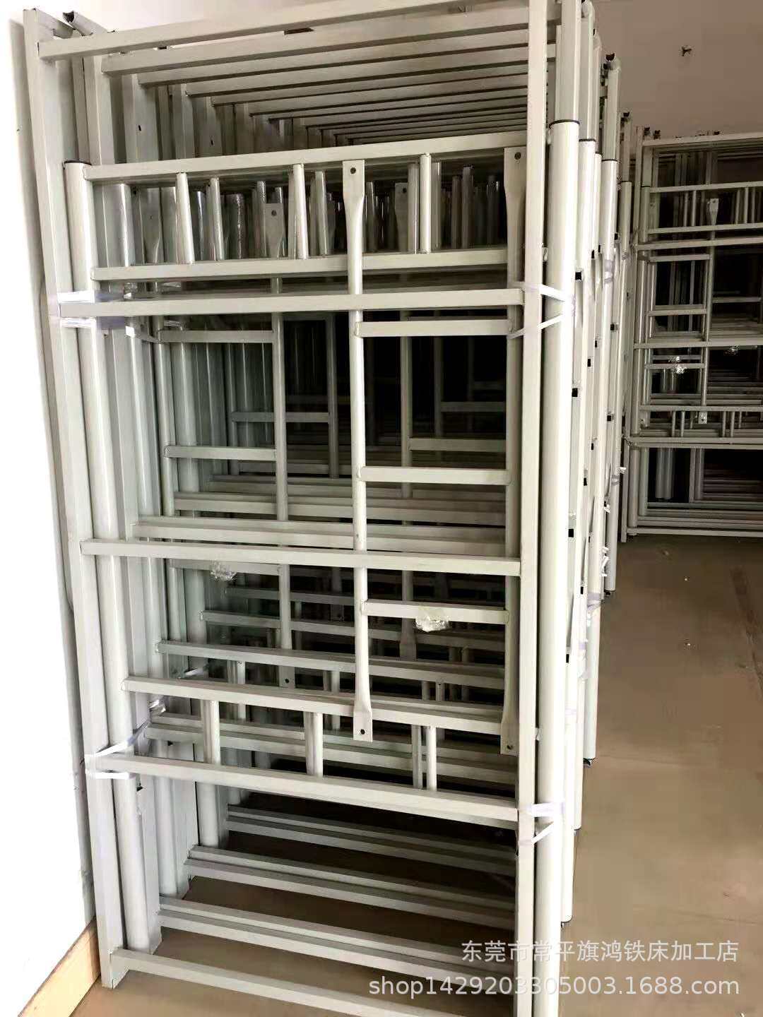 批发50直柱双层铁床　铁架子床　广东员工宿舍单人床　简约现代床,淘宝优惠券,粉丝福利购,淘宝优惠卷