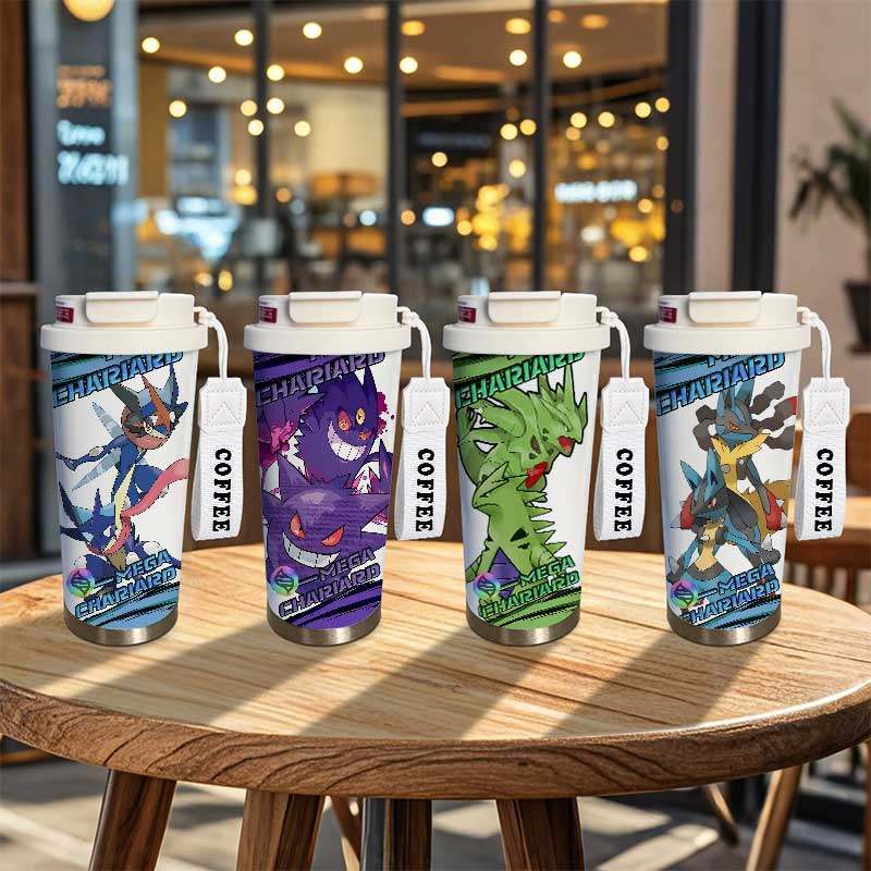 宝可梦周边保温杯甲贺忍蛙耿鬼动漫水杯大容量儿童学生不锈钢杯子,淘宝优惠券,粉丝福利购,淘宝优惠卷