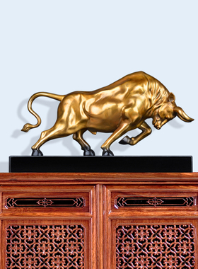 精选纯铜牛摆件招财客厅办公室玄关装饰品开业礼品铜旺市牛桌面工