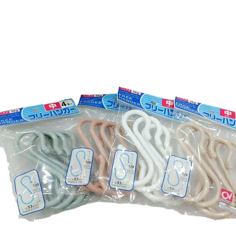 S型塑料挂钩 现货供应门后挂钩便利无痕挂衣钩s勾4个入中号3873 - 图3