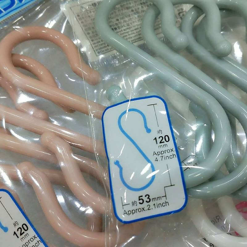 S型塑料挂钩 现货供应门后挂钩便利无痕挂衣钩s勾4个入中号3873 - 图1