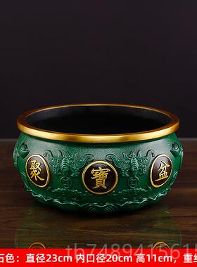 正品黄件铜《金玉满堂铜聚黄宝盆摆招财进宝缸》铜的办公室送礼存