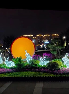 铁艺户外草坪园林景观金属创意发光动物摆件不锈钢镂空梅花鹿雕塑