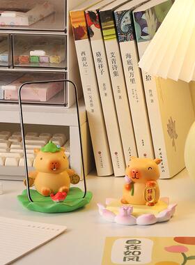 卡皮巴拉手机支架桌面摆件办公室工位解压情绪稳定装饰品生日礼物