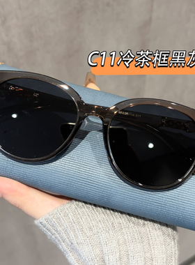 防紫外线太阳镜女开车专用圆形