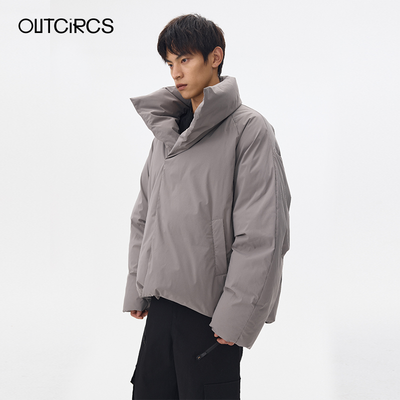 OUTCiRCS连身立领羽绒服女士冬季新款外套设计感小众男装羽绒服 - 图1