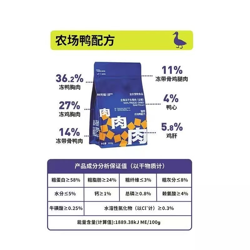 林兜猫冻干主食生骨肉猫粮主食升级双倍高蛋白猫咪高肉1kg旗舰店 - 图3