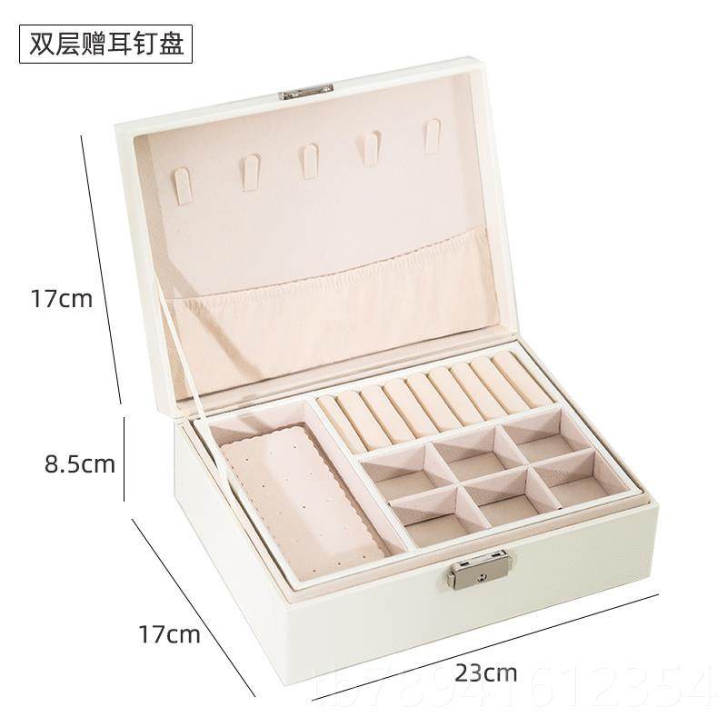 高档带锁珠主宝首盒公欧式韩国木质饰品盒饰纳耳环耳钉简约双层收,淘宝优惠券,粉丝福利购,淘宝优惠卷