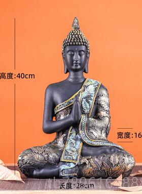高档泰国佛像摆件释摩尼佛头客厅玄关东南亚风酒格式店迦饭厅泰装