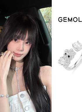 GEMOLA/格莫拉 叛逆千金风彼得熊兔兔猫咪小狗蝴蝶结女原创开口戒