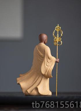 正品中式禅意物家陶瓷艺品地藏王菩萨佛像工摆件居客厅博人古架装