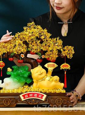 正品躺赚摆招财猫摆品件开业礼物发财装树白菜件客厅办公室饰乔迁