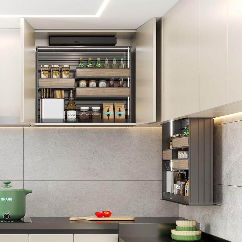 智能电动吊柜升降拉篮下拉式声控/触控触摸语音下降全铝调味篮,淘宝优惠券,粉丝福利购,淘宝优惠卷