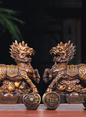一副麒麟招财饰品，家居客厅，卧室，入口，办公桌饰，礼品