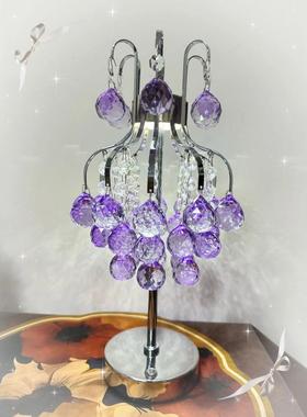 现代轻奢水晶灯摆件三色变光手工DIY