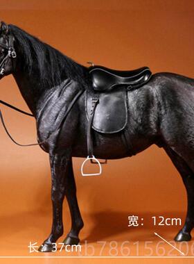 高档温血马模型仿真写实动物办客厅桌公室骏马摆件面装饰人白兵马