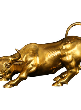 精选吉善缘 全铜牛摆件华尔街牛旺市铜牛摆件 彩铜牛办公室摆设00