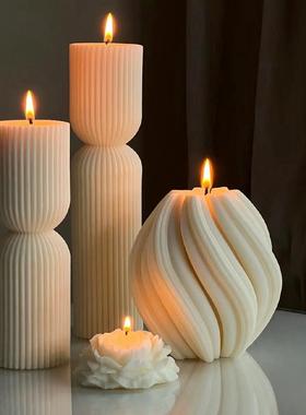 ins风复古手工香薰大豆蜡烛小众高级礼品家居装饰民宿样板间摆件