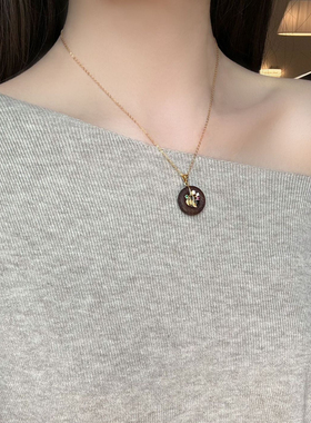 正区文莱沉香平安扣925银繁花沉香吊坠文玩配饰时尚精致送女友