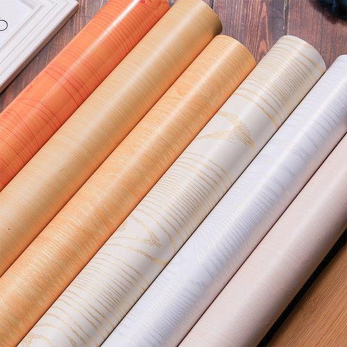 防水防潮仿木纹贴纸自粘墙纸卧室衣柜子桌面木门贴旧家具翻新壁纸 - 图2