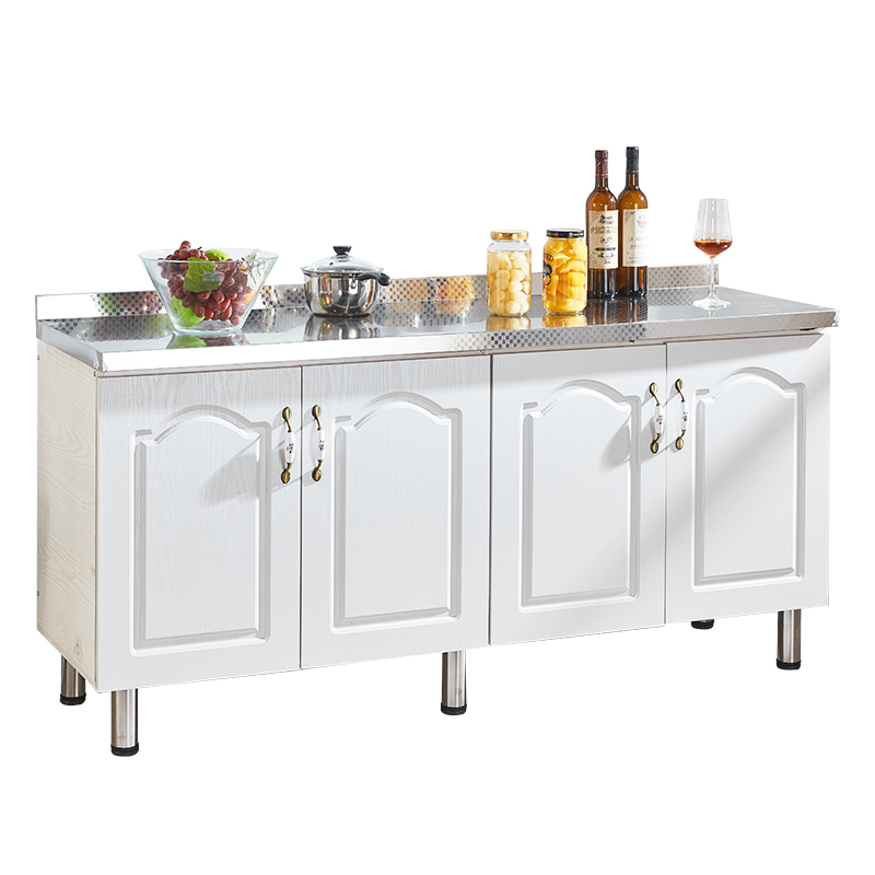 简易橱柜一体租房用不锈钢农村家用厨房柜子灶台柜组装移动经济型 - 图3