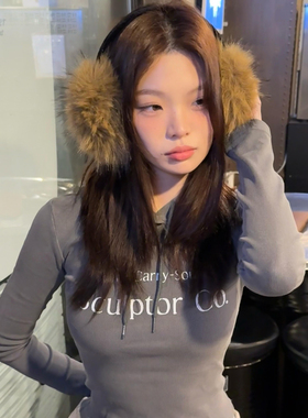 仿狐狸毛Y2K辣妹东北护耳耳罩