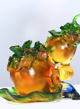 琉璃葫芦福禄双至祝福摆件居家客厅办公前台桌面摆放贺寿朋友送礼