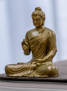 恭请药师佛三宝佛佛像一套摆件家用供奉小随身佛禅意茶空间装饰品