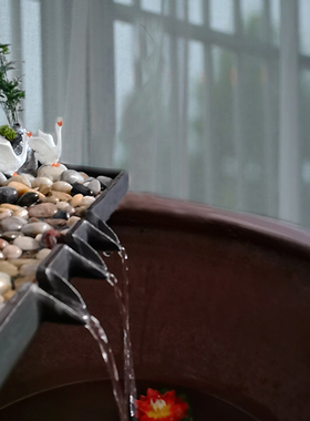 金鱼缸盆景流水摆件过滤循环系统流水器喷泉加湿增氧流水景观配件