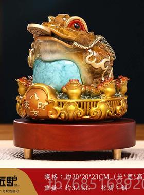 高档八来财铜金蟾摆件方招财室客厅玄办公关蟾蜍装饰店铺开业乔迁