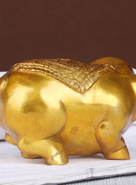 纯铜猪摆件一对小号铜猪工艺品十二生肖猪金猪铜福猪客厅桌面摆件