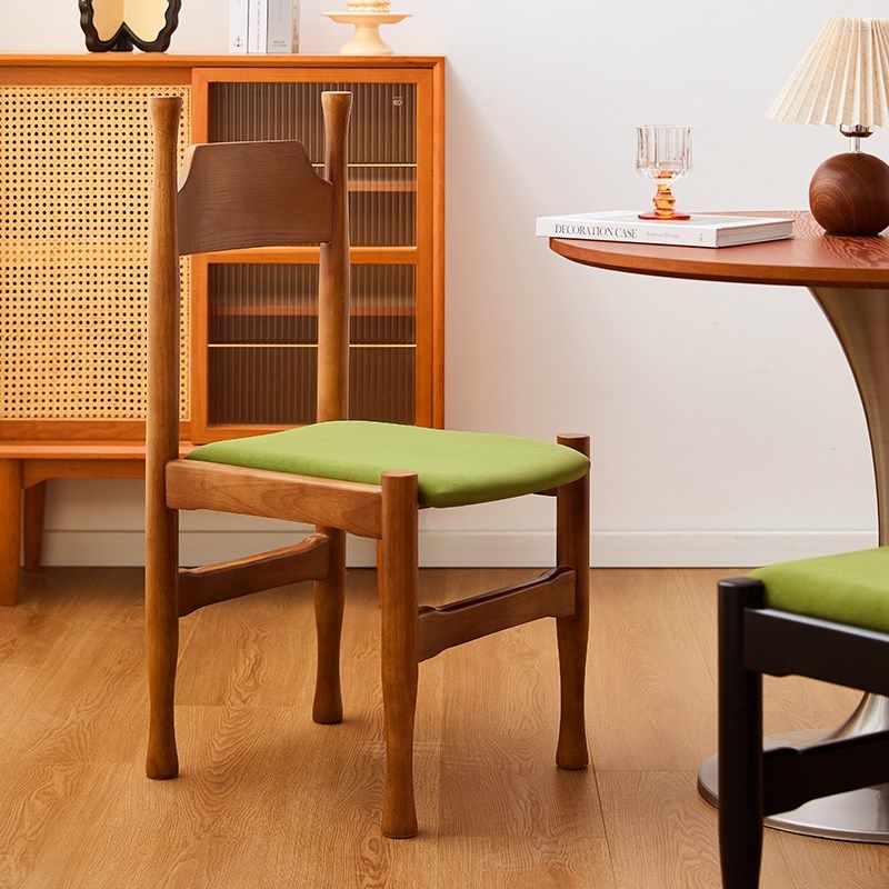 中古风家用餐椅子法式轻奢实木靠背椅设计师高级梳妆椅软包书桌椅,淘宝优惠券,粉丝福利购,淘宝优惠卷