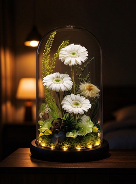 向日葵永生花发光摆件教师节礼盒