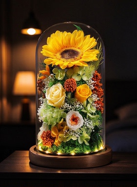 教师节礼物向日葵永生花礼盒摆件