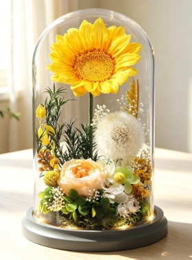 教师节向日葵永生花礼盒摆件